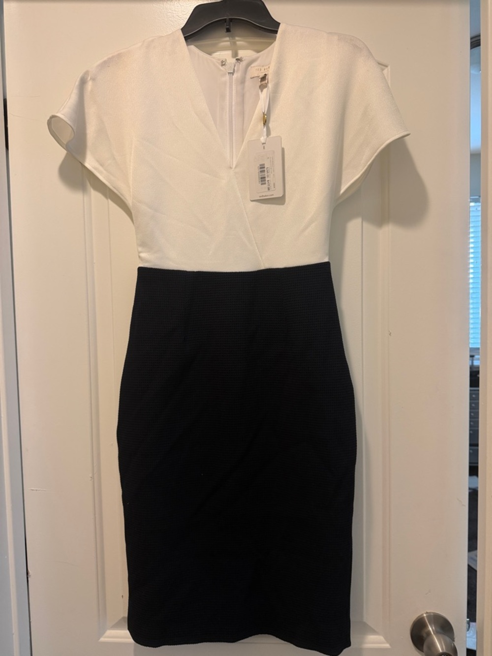 Ted Baker White and blue Midi Dress